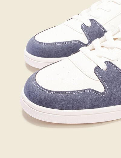 Tennis plates à lacets bleu marine homme