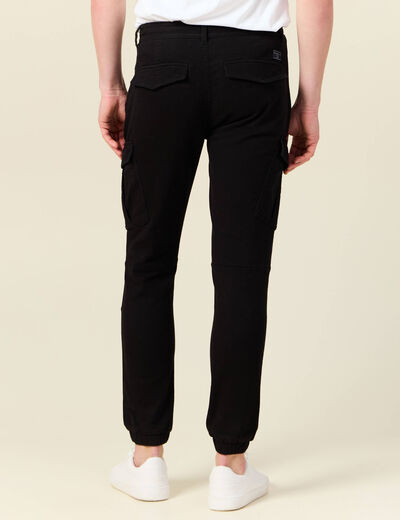 Pantalon cargo taille à cordon noir homme