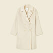 Manteau long oversize creme femme