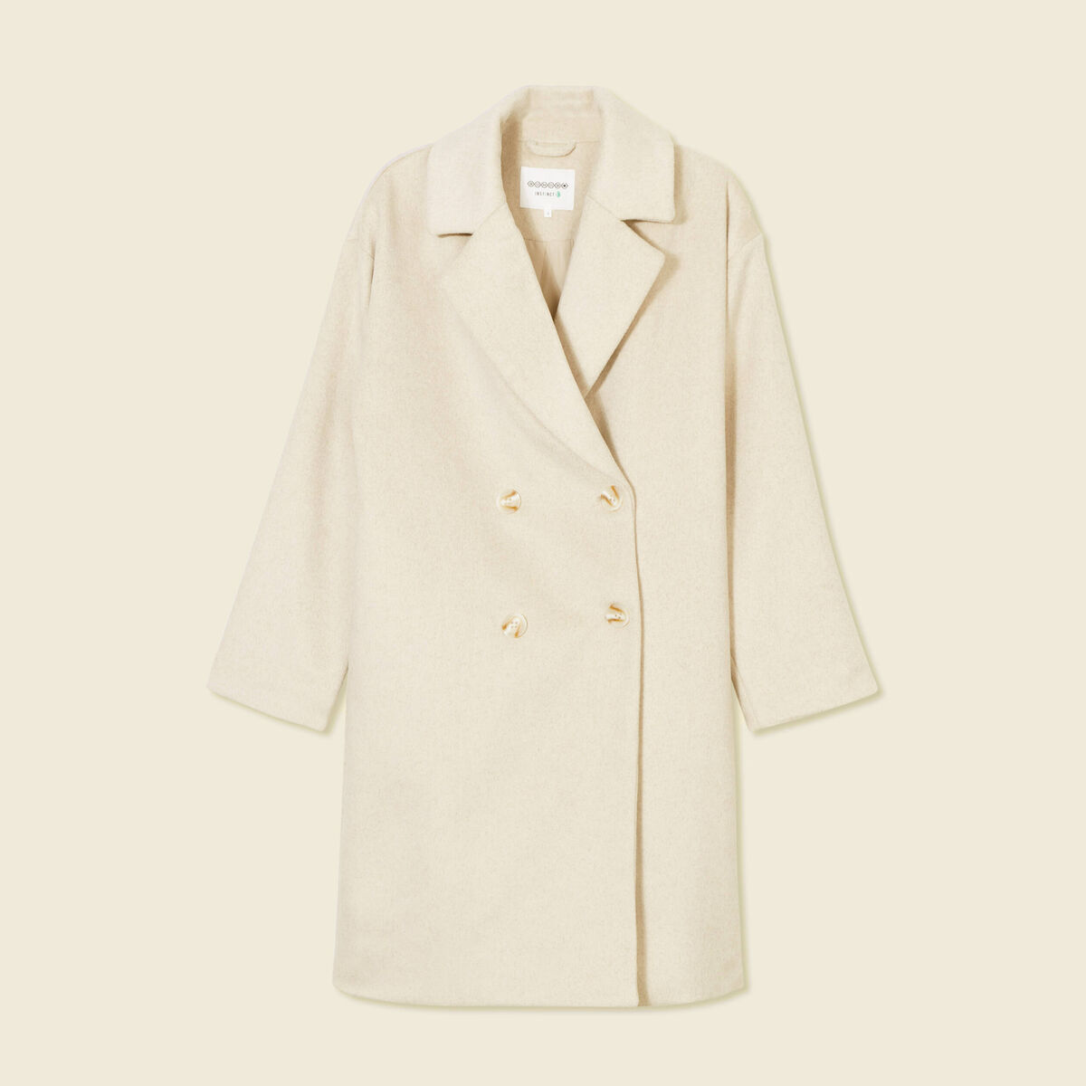 Manteau long oversize creme femme
