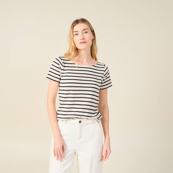 t shirt manches courtes ecru femme T-shirt manches courtes ecru femme