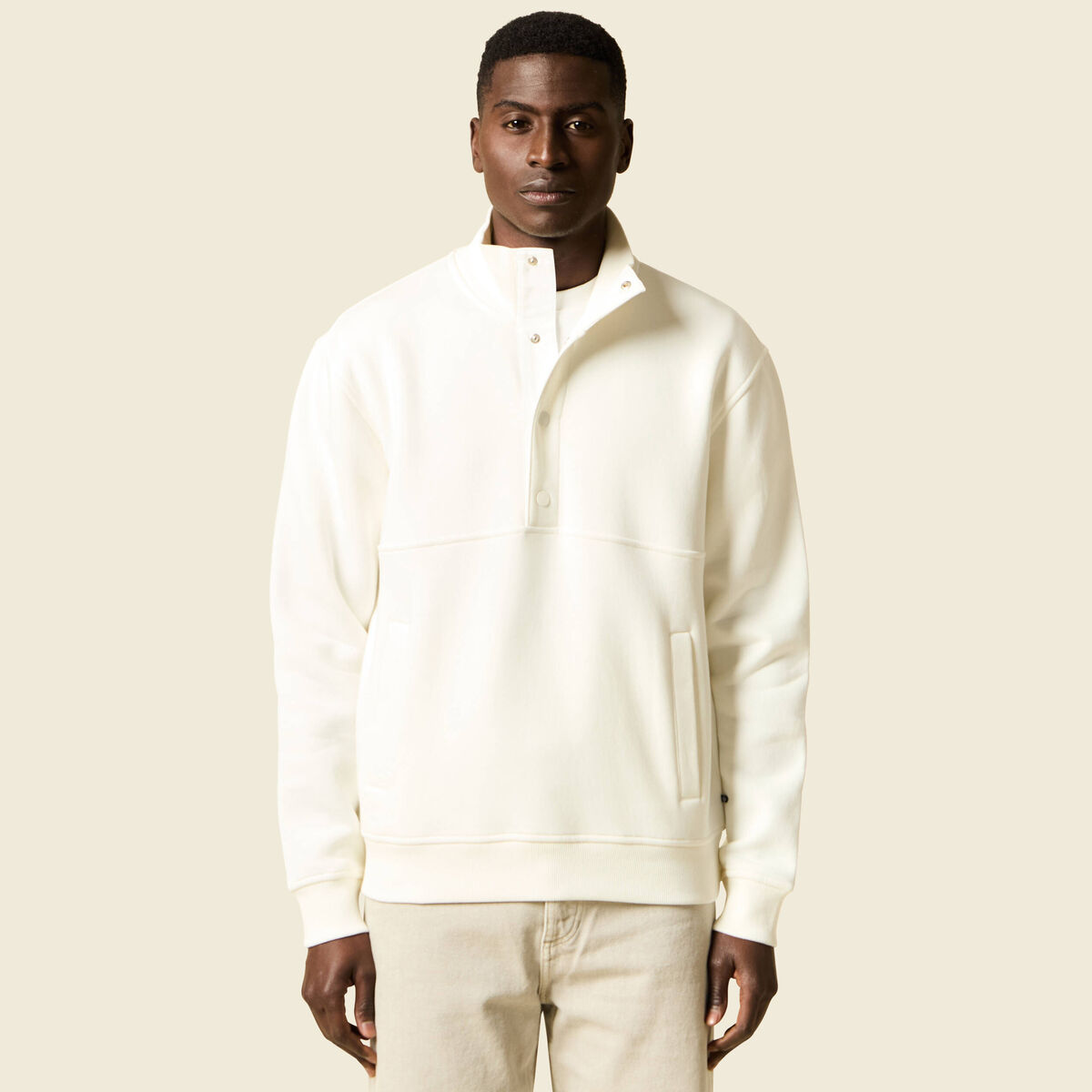 Sweat manches longues ecru homme