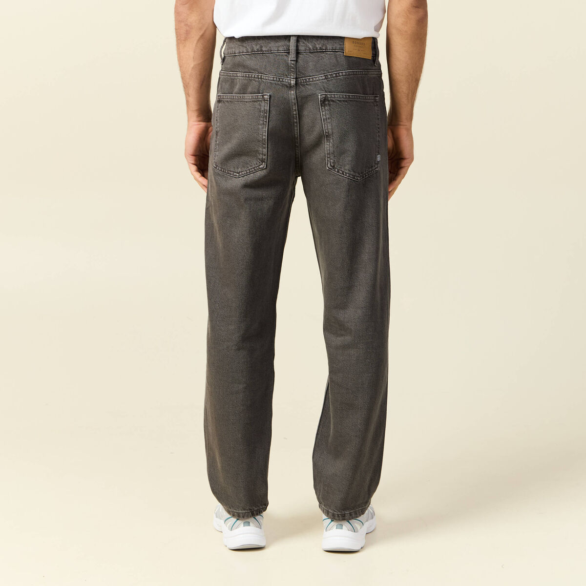 Jeans large longueur 32 en coton marron homme