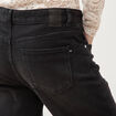 Jeans droit 7/8&egrave;me taille standard denim noir femme