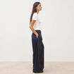Pantalon ample taille standard bleu marine femme