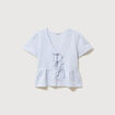 Blouse manches courtes bleu pastel femme