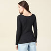 T-shirt côtelé éco-responsable noir femme