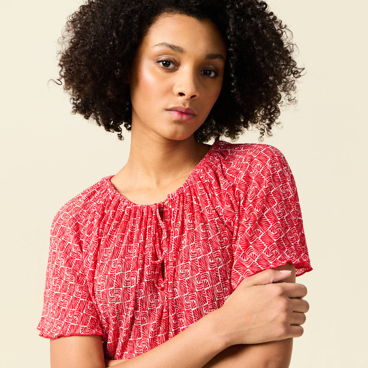 T-shirt manches courtes rouge femme