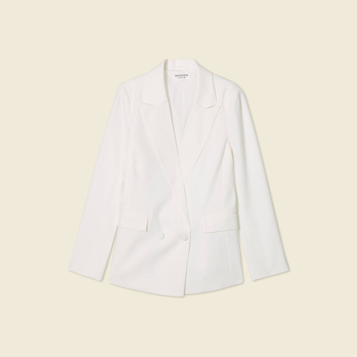 Veste esprit blazer droite ecru femme