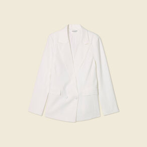 Veste esprit blazer droite ecru femme