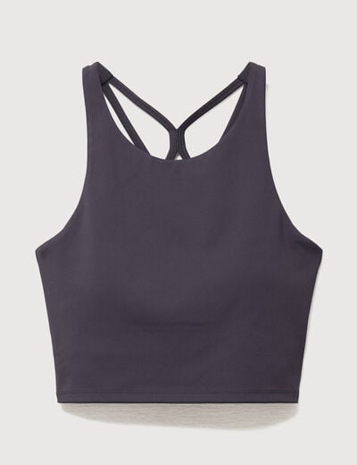 Brassi&egrave;re ajust&eacute;e cropped gris fonc&eacute; femme