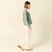 Pull manches longues ajouré vert kaki femme
