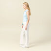 Polo sans manches bleu pastel femme