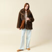Jeans large taille haute denim snow bleu femme