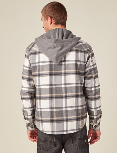Surchemise &agrave; capuche manches longues gris fonc&eacute; homme
