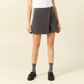 Jupe-short taille haute gris femme