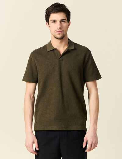 Polo manches courtes vert kaki homme