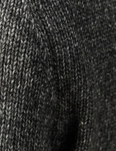 Pull manches longues col rond noir homme
