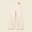 Jeans loose taille bascul&eacute;e ecru femme