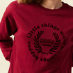 Sweat col rond manches longues rouge femme