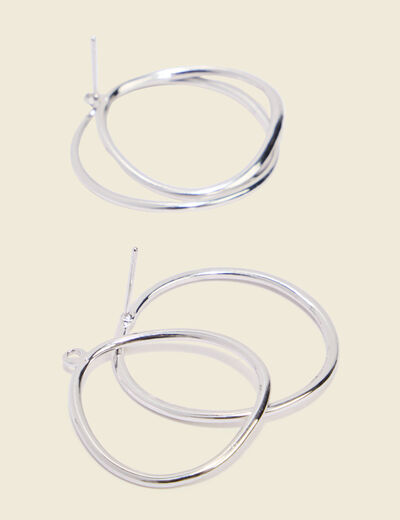 Boucles d'oreilles couleur argent femme