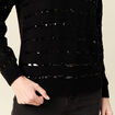 Pull manches longues sequins noir femme
