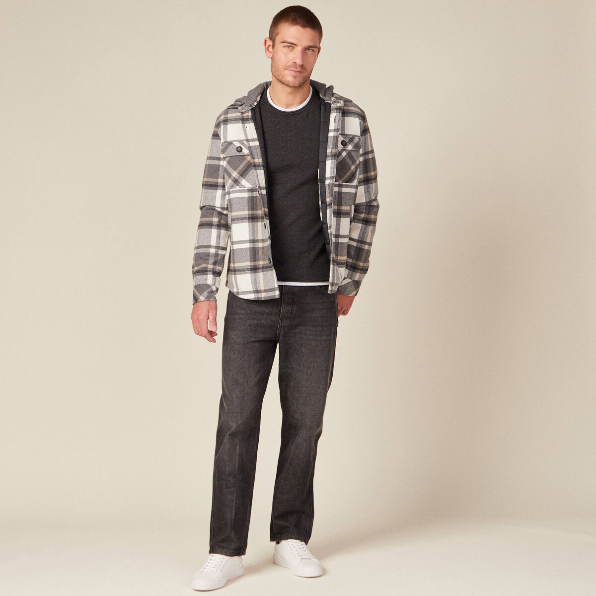 Surchemise éco-responsable gris foncé homme