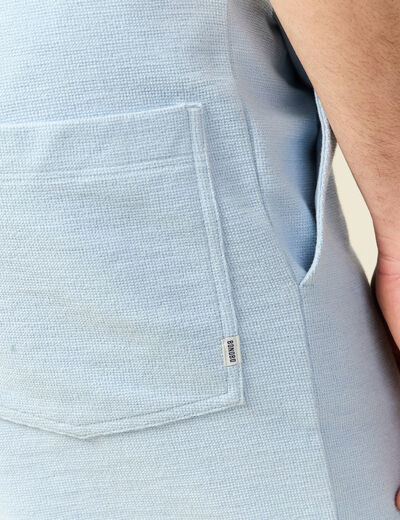 Short droit avec cordon bleu ciel homme
