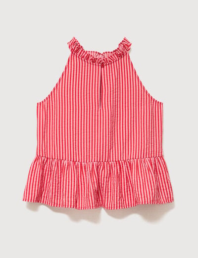 Top droit sans manches rouge femme
