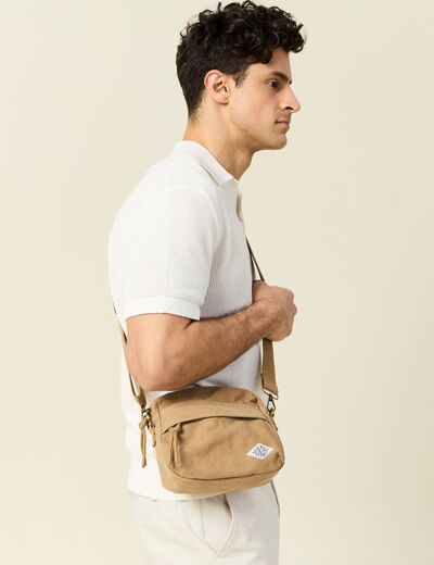 Sac banane beige homme