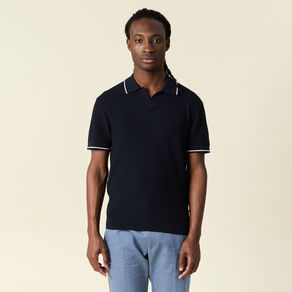 Polo manches courtes bleu marine homme