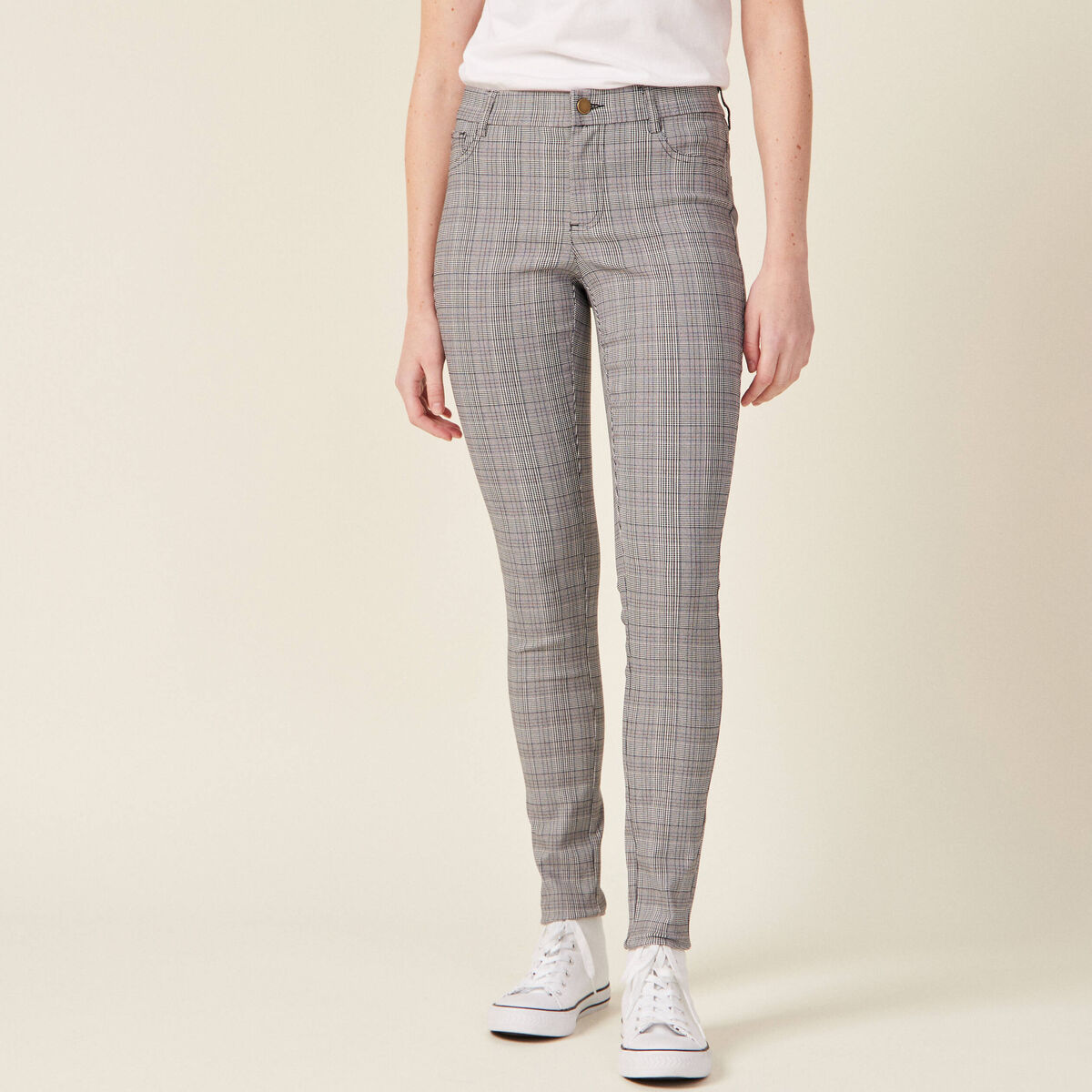 Pantalon skinny gris femme