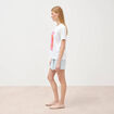 T-shirt en coton manches courtes blanc femme