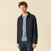 Blouson manches longues col classique bleu marine homme