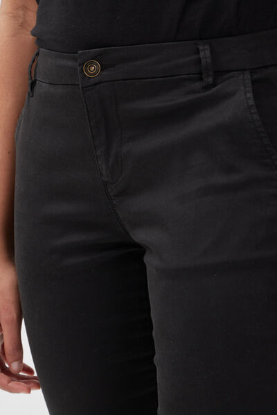 Pantalon chino Instinct noir femme
