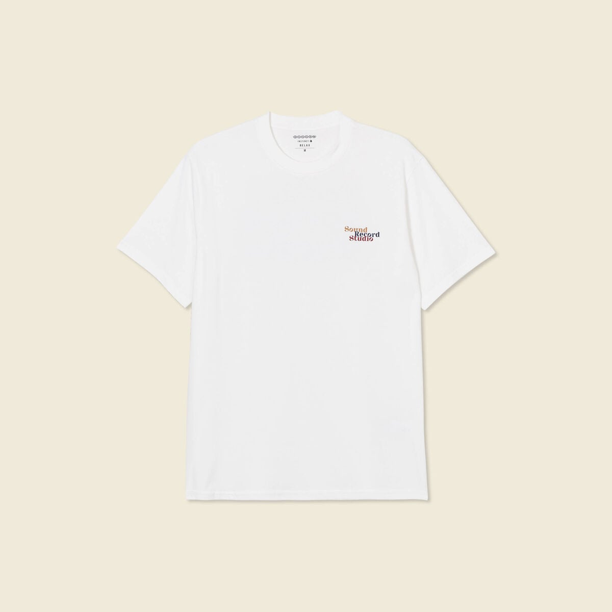 T-shirt en coton manches courtes ecru homme