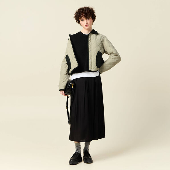 Jupe longue évasée noir femme