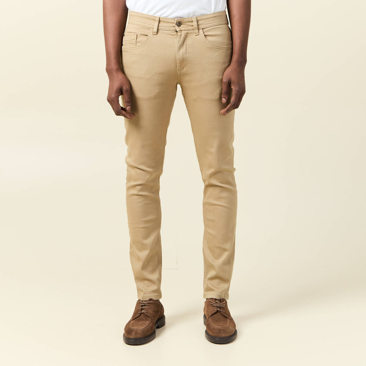 Jeans slim éco-responsable beige homme
