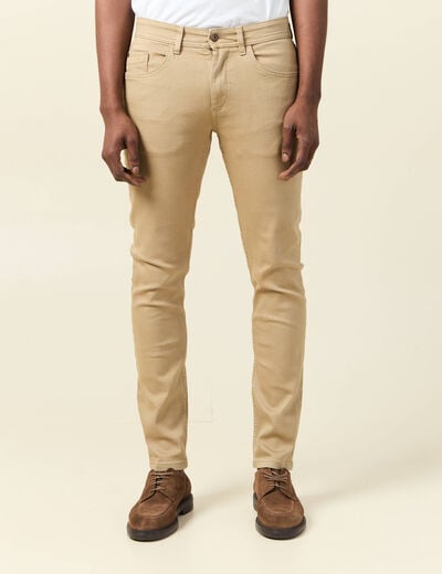 Jeans slim éco-responsable beige homme