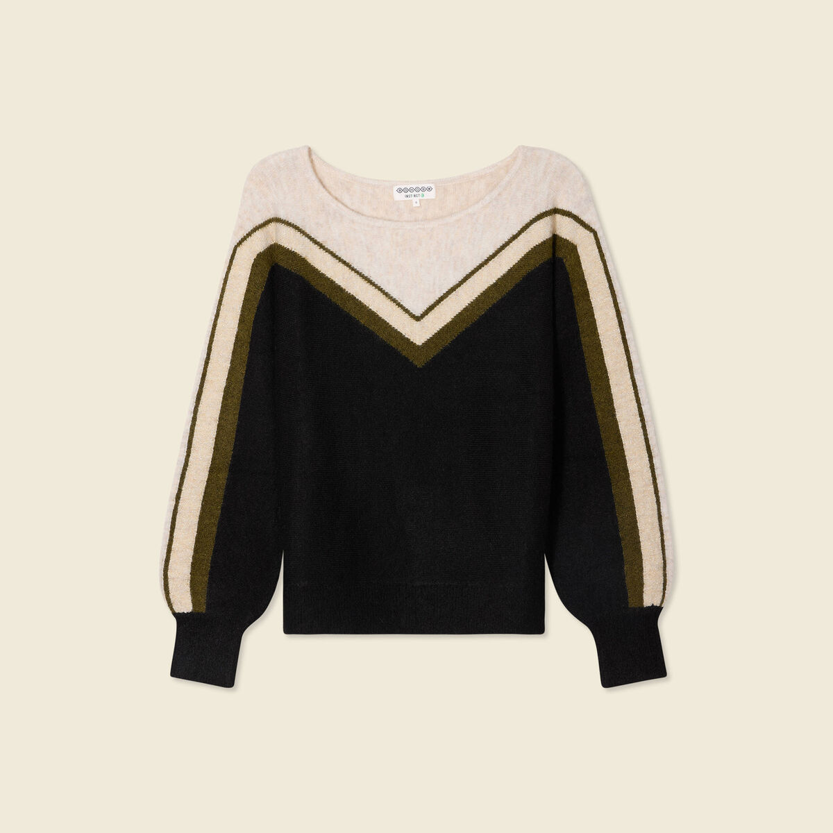 Pull manches longues ecru femme