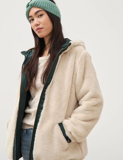 Parka r&eacute;versible vert femme