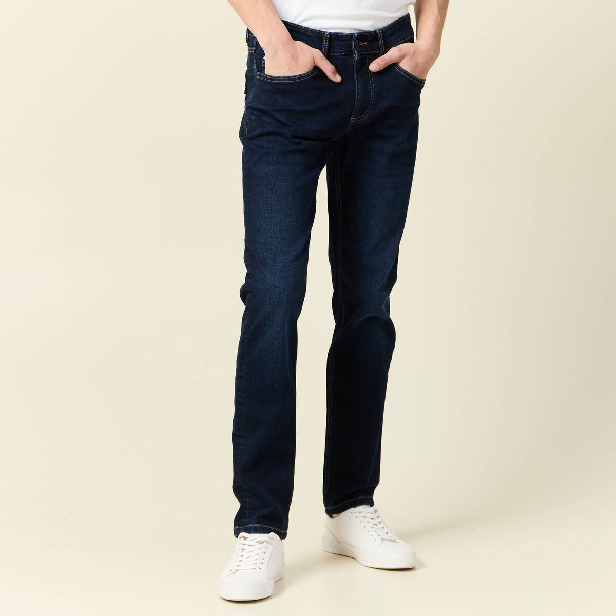 Jeans slim 5 poches denim brut homme