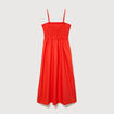 Robe bretelles col carr&eacute; en coton orange fonc&eacute; femme