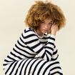 Robe tricot longue ajust&eacute;e bleu marine femme