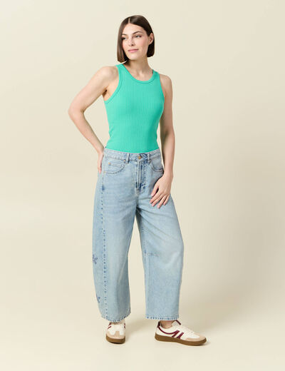 D&eacute;bardeur 2 en 1 avec brassi&egrave;re int&eacute;gr&eacute;e vert turquoise femme