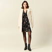 Manteau long laine mouton creme femme