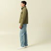 Blouson droit court &agrave; capuche vert kaki homme