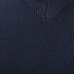 Pull col v manches longues bleu marine homme