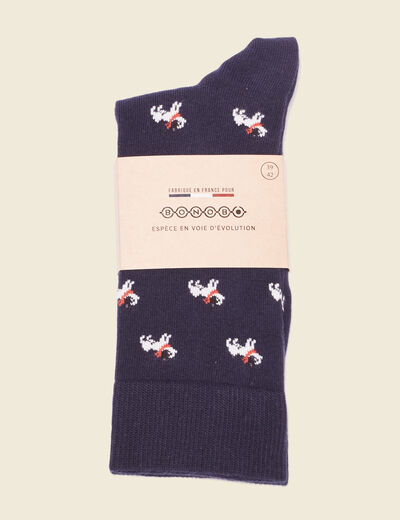 Chaussettes fabriquées en France bleu foncé homme