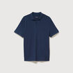 Polo manches coude bleu fonc&eacute; homme